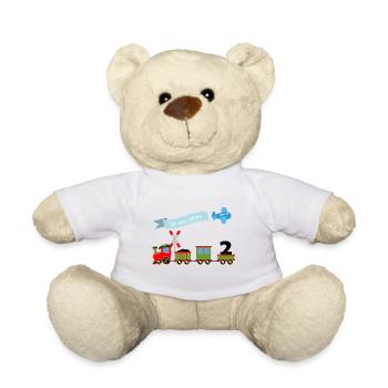 Zug 2. Geburtstag - Teddy - Weiß - Vorne