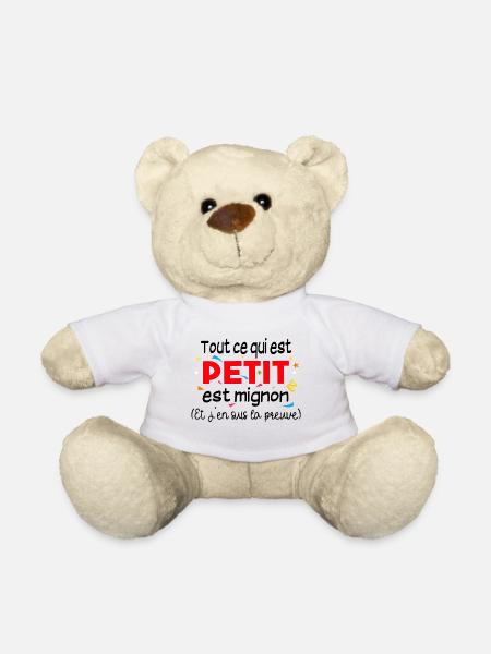 Petit Mignon Physique Cadeau Humour Naine Drôle - Nounours - blanc