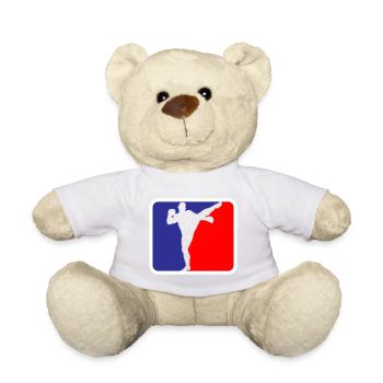 Martial Arts Fighter Kickboxing Logo Colors changeable - Teddy Bear - white - Front