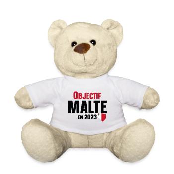 Malte 2023 Maltais Europe Pays Cadeau Humour - Nounours - blanc - Devant