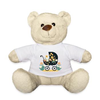 Poussette fleurie 5 - Nounours - blanc - Devant