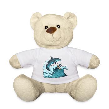 Surfer avec un ami - Nounours - blanc - Devant