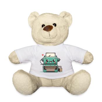 Machine à écrire Rétro - Nounours - blanc - Devant