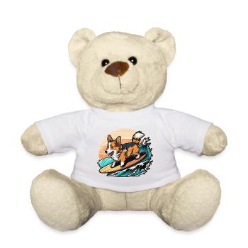 Surfer sur les vagues - Nounours - blanc - Devant