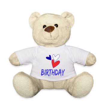 JAHRESTAG. ALLES GUTE ZUM GEBURTSTAG. ALLES GUTE ZUM GEBURTSTAG. - Teddy - Weiß - Vorne