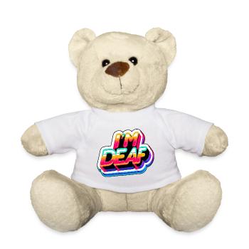 I'm Deaf 45 - Teddy Bear - white - Front