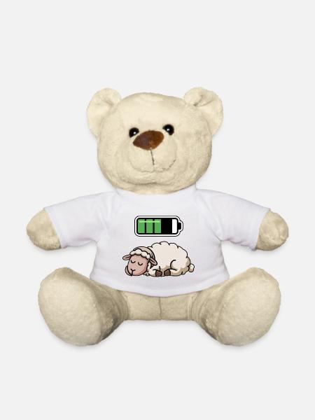 Sheep Sleeping Recharging Night Bedtime - Teddy - Weiß