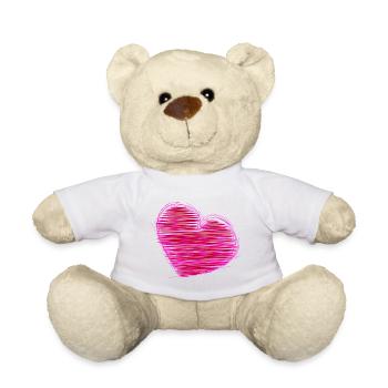 HEART. HEARTS. SAINT VALENTINE. LOVE. LOVE. CHRISTMAS - Teddy Bear - white - Front
