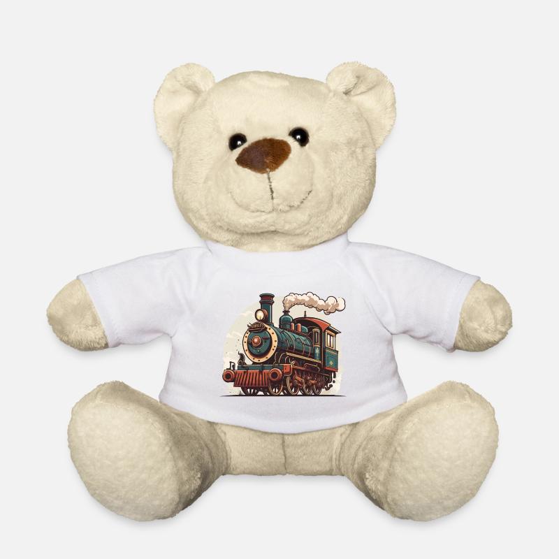 Fahrt mit dem Dampfzug - Teddy - Weiß