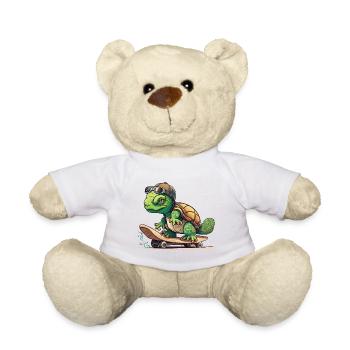 Skateboarding Turtle - Teddy Bear - white - Front