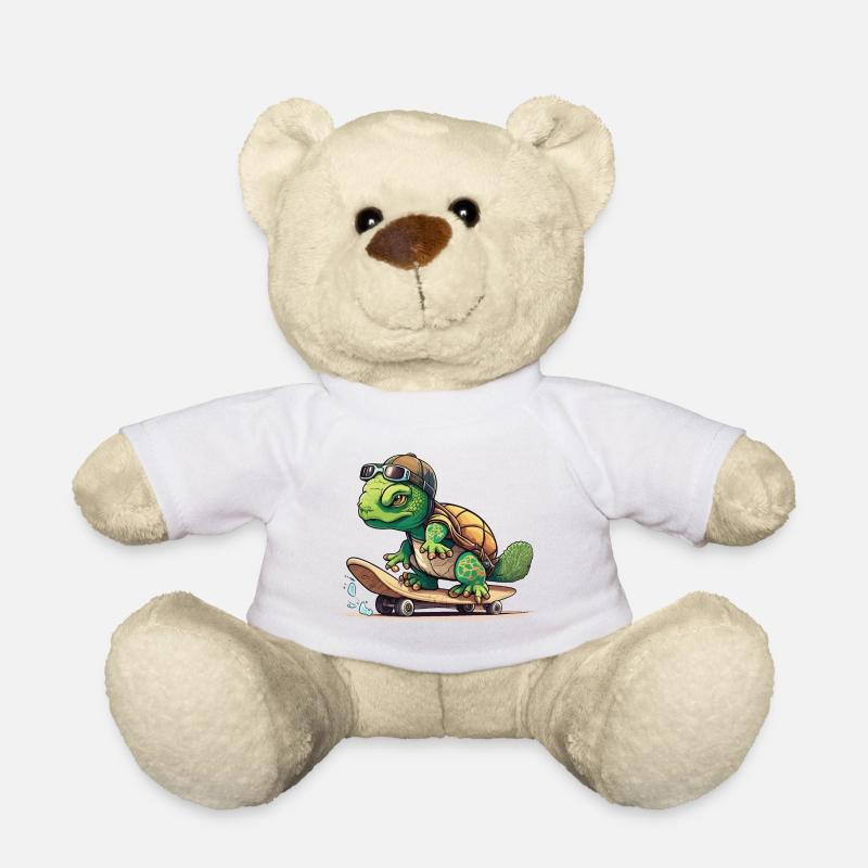 Skateboard-Schildkröte - Teddy - Weiß
