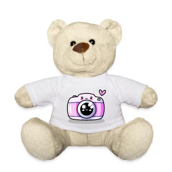 Rosa Kamera-Freundin! - Teddy - Weiß - Vorne