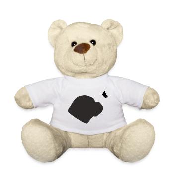 Old English Bulldog mit Schmetterling - Teddy - Weiß - Vorne
