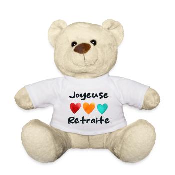 Retraite. Bonne Retraite. Joyeuse Retraite - Nounours - blanc - Devant