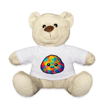 WPAP Polygon Kawaii Style Baby Rocks - Nounours - blanc - Devant
