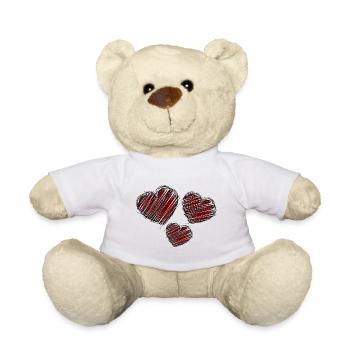 CŒUR. CŒURS. HEART. BISOU. SMACK. BISOUS. - Nounours - blanc - Devant