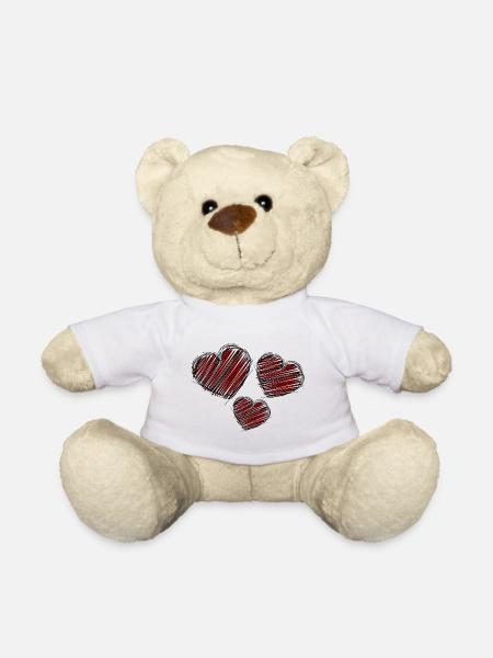 HERZ. HERZ. HERZ. KÜSSEN. SCHMATZEN. KÜSST. - Teddy - Weiß