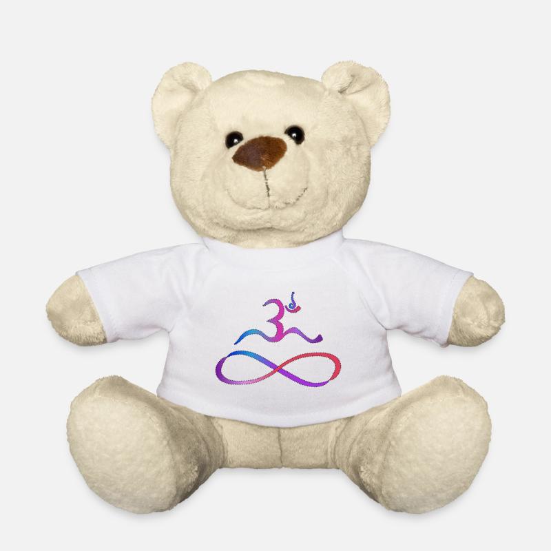 Aum with lemniscate dark contour - Teddy Bear - white