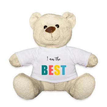 I AM THE BEST. MEILLEUR. HUMOUR. MESSAGE - Nounours - blanc - Devant