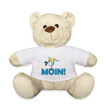 lustige Moin Möwe mit Gräte - Teddy - Weiß - Vorne