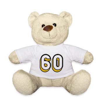 60 JAHRE. 60-JÄHRIGES JUBILÄUM. GEBURTSTAG 60 JAHRE. 60 - Teddy - Weiß - Vorne