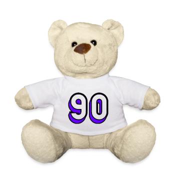 90 YEARS. 90TH ANNIVERSARY. BIRTHDAY 90 YEARS. 90 - Teddy Bear - white - Front