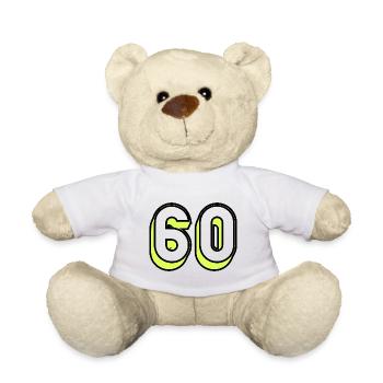 60. 60 JAHRE. 60-JÄHRIGES JUBILÄUM. JUBILÄUM 60 JAHRE - Teddy - Weiß - Vorne