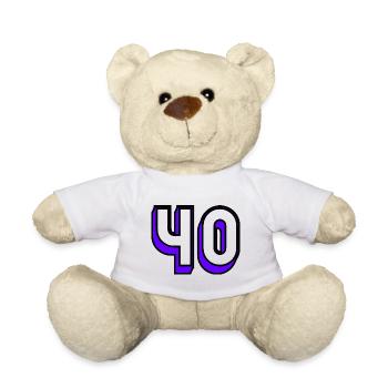 40. 40 JAHRE. 40-jähriges Jubiläum. GEBURTSTAG 40 JAHRE. - Teddy - Weiß - Vorne