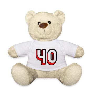 40. 40 JAHRE. 40-jähriges Jubiläum. GEBURTSTAG 40 JAHRE. - Teddy - Weiß - Vorne