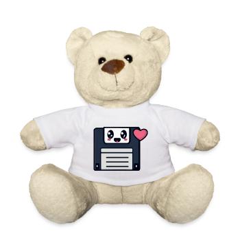 Cute Floppy Disk, kawaii! - Teddy Bear - white - Front