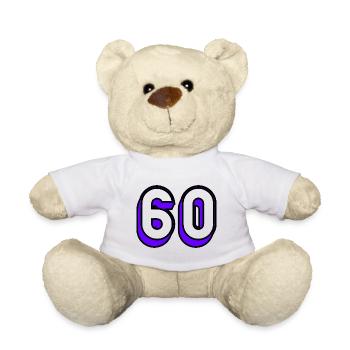 60. 60 JAHRE. 60-JÄHRIGES JUBILÄUM. 60. GEBURTSTAG. - Teddy - Weiß - Vorne