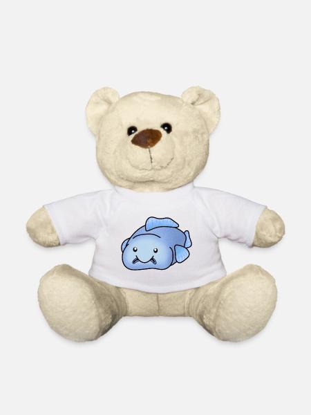 Blauer Blobfisch - Teddy - Weiß