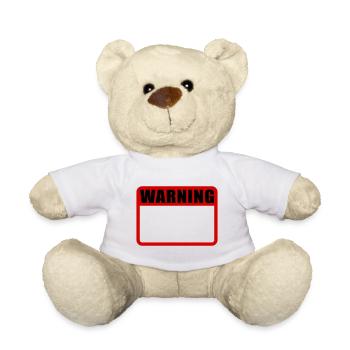 Warning Shield Warning Warning Shield Vector - Teddy Bear - white - Front