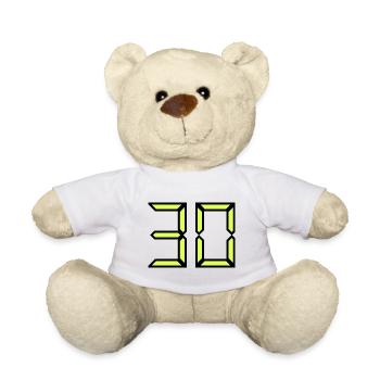 30. 30 ANS. 30e ANNIVERSAIRE. ANNIVERSAIRE 30 ANS - Nounours - blanc - Devant