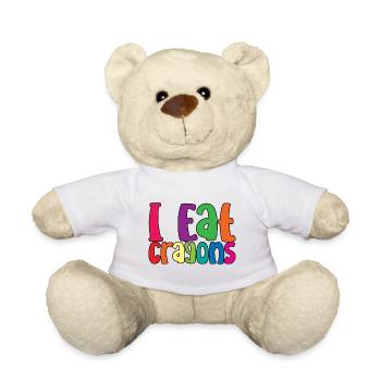 Je mange des crayons de couleur 3 - Nounours - blanc - Devant