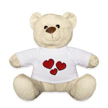 ICH LIEBE DICH. ICH LIEBE DICH. LIEBE. LIEBE. HERZ - Teddy - Weiß - Vorne