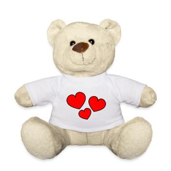 CŒUR. CŒURS. HEART. BISOU. SMACK. BISOUS. - Nounours - blanc - Devant