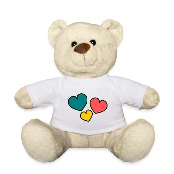 CŒUR. CŒURS. HEART. BISOU. SMACK. BISOUS. - Nounours - blanc - Devant