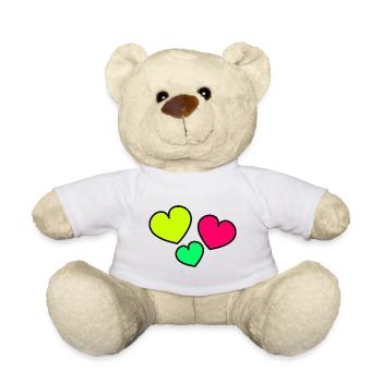 CŒUR. CŒURS. HEART. BISOU. SMACK. BISOUS. - Nounours - blanc - Devant