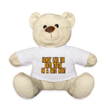 Fancy Like The Race Track On A Date Night 4 - Teddy Bear - white - Front