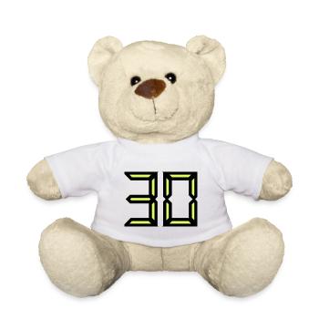 30. 30 JAHRE. 30-JÄHRIGES JUBILÄUM. GEBURTSTAG 30 JAHRE. - Teddy - Weiß - Vorne