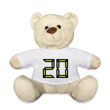 20. 20 YEARS. 20TH ANNIVERSARY. BIRTHDAY 20 YEARS. - Teddy Bear - white - Front