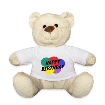 HAPPY BIRTHDAY. HAPPY BIRTHDAY. ANNIVERSARY. - Teddy Bear - white - Front
