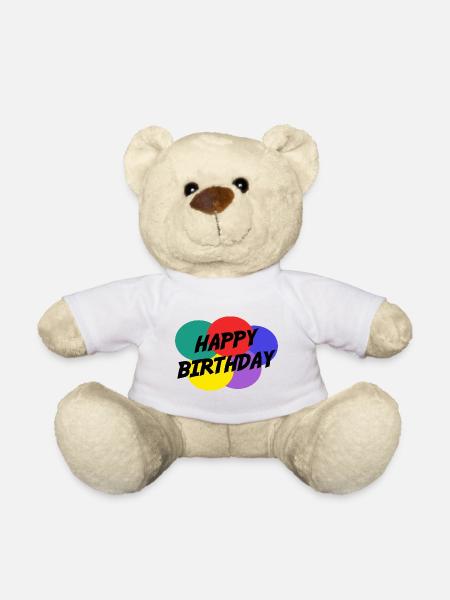 HAPPY BIRTHDAY. JOYEUX ANNIVERSAIRE. ANNIVERSAIRE. - Nounours - blanc
