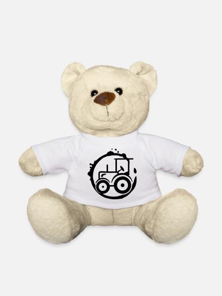 Traktor Patch Graffiti für Trecker Fans - Teddy - Weiß