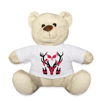 62 Macho Hirsch on Tour Geweih Beute Bier Boys - Teddy - Weiß - Vorne