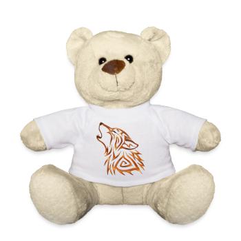 Stammes-Wolf heult Kupferflamme - Teddy - Weiß - Vorne