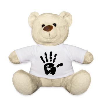 Hand in Hand - Händer - Mama - Baby - Papa - Kind - Teddy - Weiß - Vorne