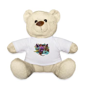Sphinx Cat and the Flowers - Teddy Bear - white - Front