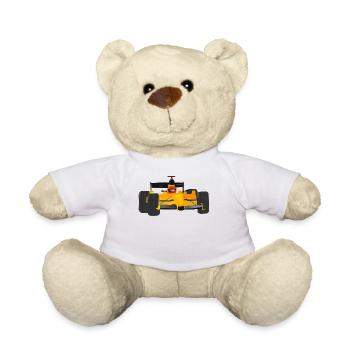 dragster racer automotive car racing car3 - Teddy Bear - white - Front